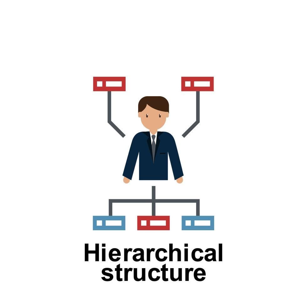 Hierarchical structure color vector icon