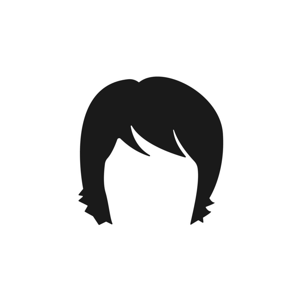 cabello, mujer, Corte de pelo pelusa vector icono