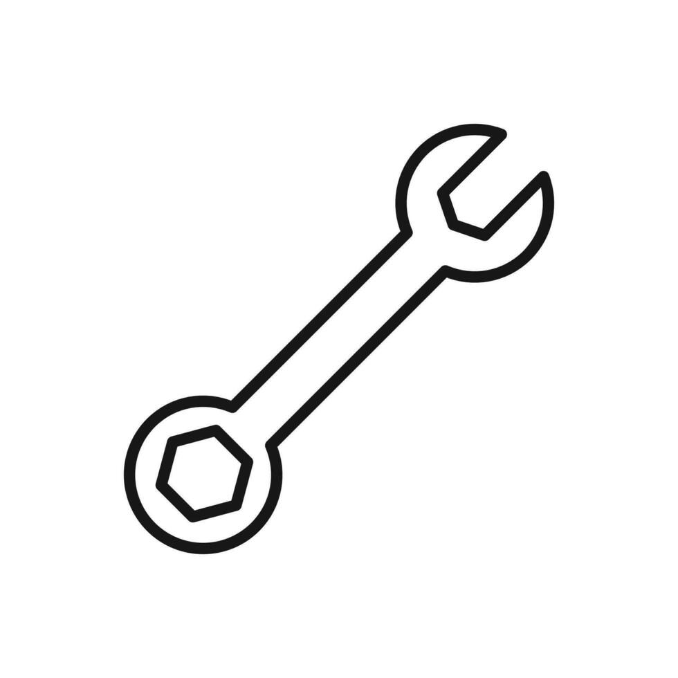 Editable Icon of Spanner or Wrench, Vector illustration isolated on white background. using for Presentation, website or mobile app