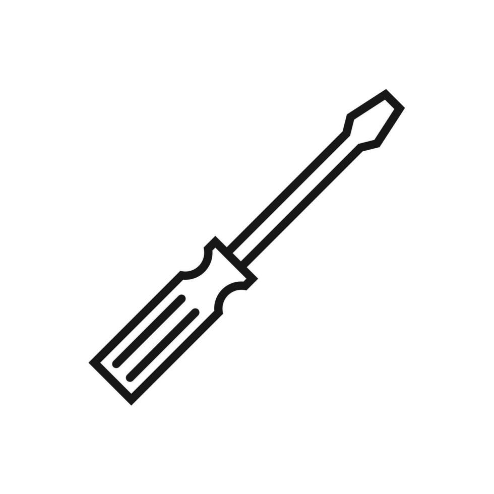 Editable Icon of Screwdriver, Vector illustration isolated on white background. using for Presentation, website or mobile app