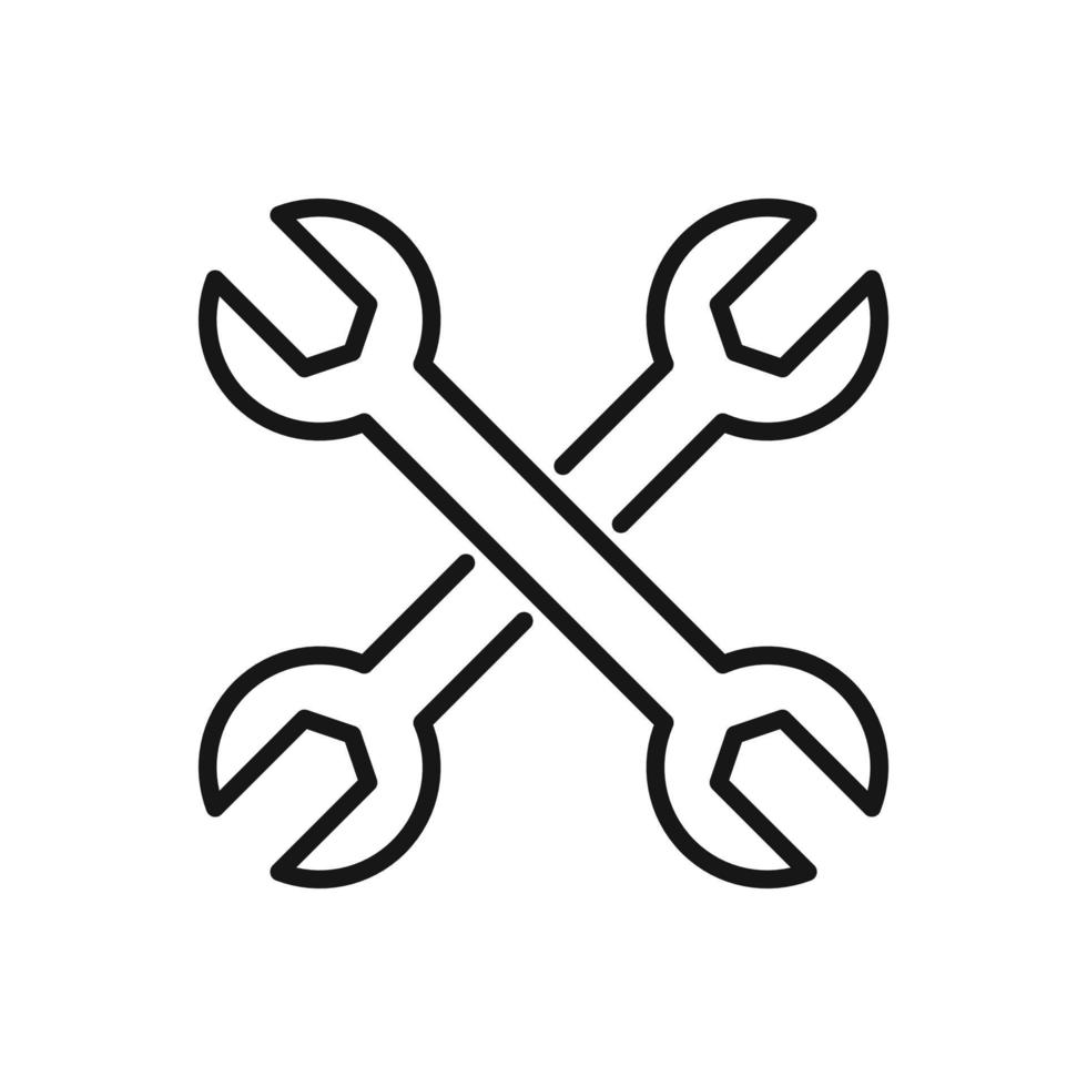 Editable Icon of Spanner or Wrench, Vector illustration isolated on white background. using for Presentation, website or mobile app