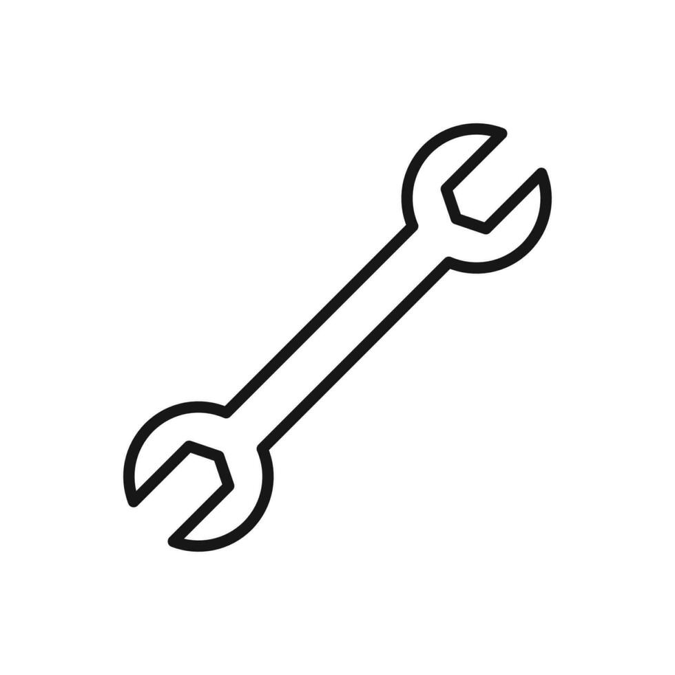 Editable Icon of Spanner or Wrench, Vector illustration isolated on white background. using for Presentation, website or mobile app