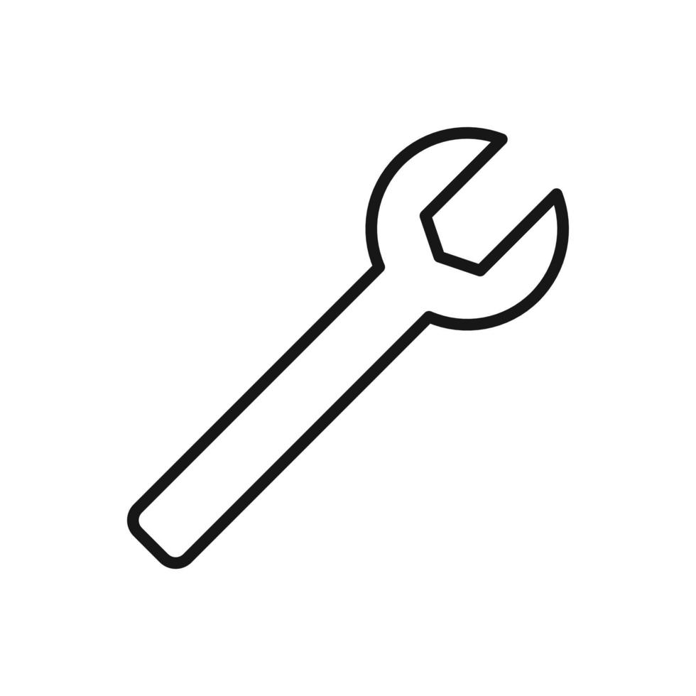 Editable Icon of Spanner or Wrench, Vector illustration isolated on white background. using for Presentation, website or mobile app