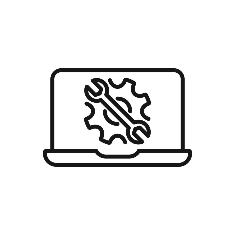 Editable Icon of Laptop Setup, Vector illustration isolated on white background. using for Presentation, website or mobile app