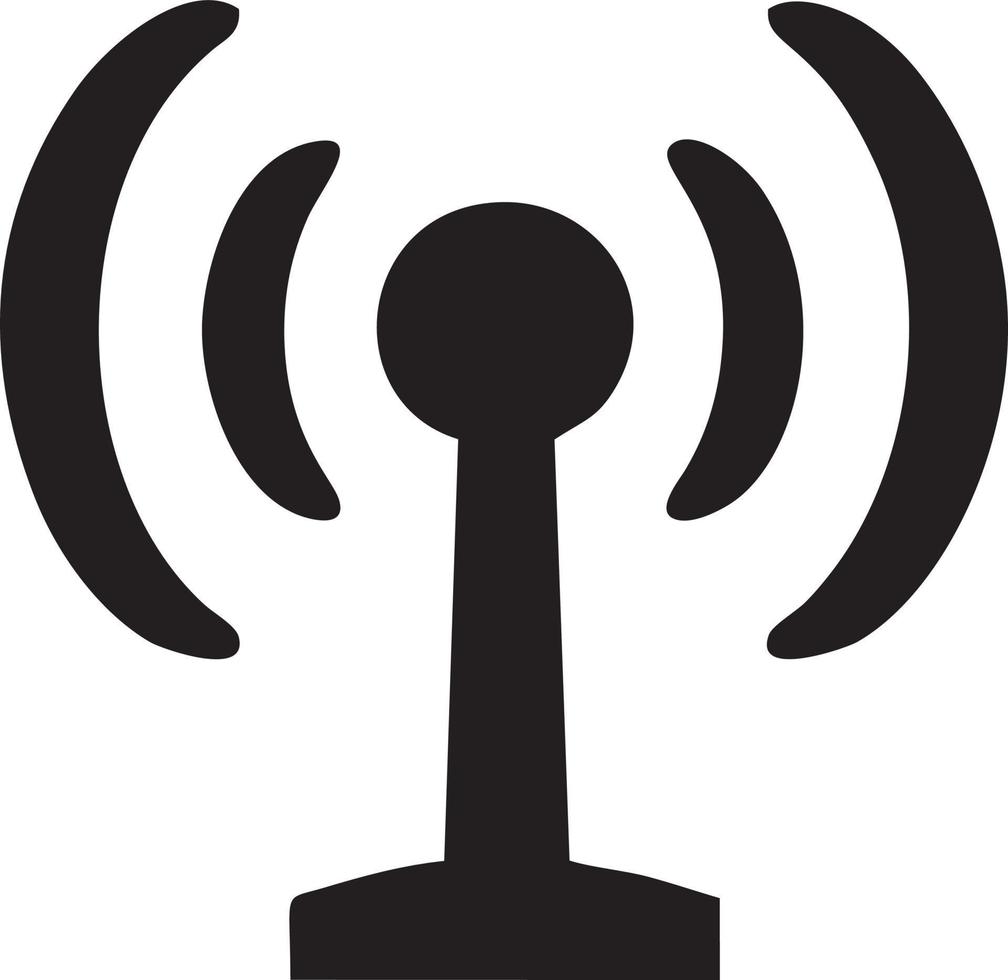 Signal communication information connection wireless icon symbol vector image, illustration of the network wifi in black image. EPS 10