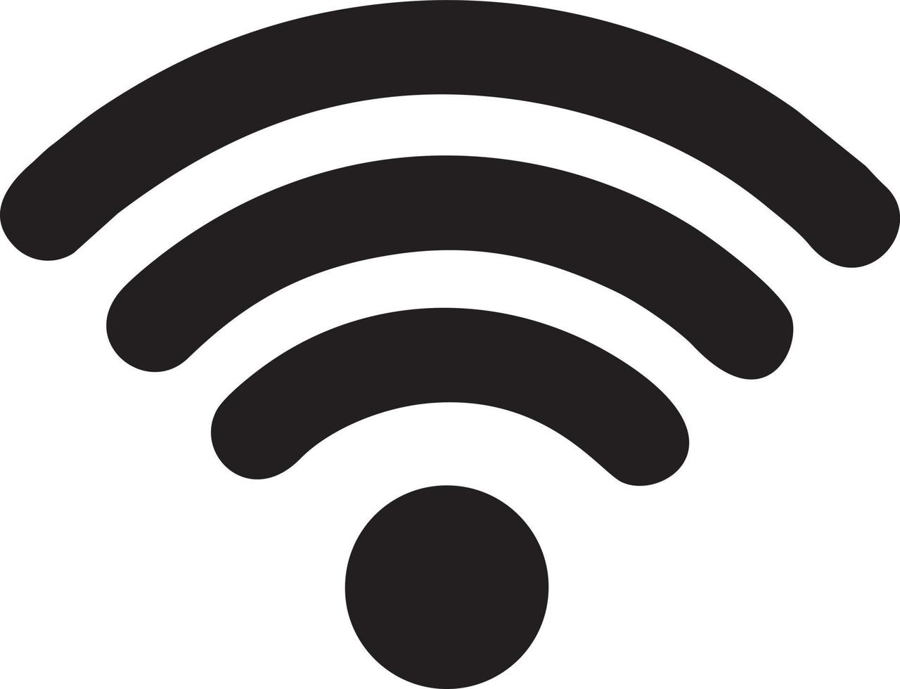Signal communication information connection wireless icon symbol vector image, illustration of the network wifi in black image. EPS 10