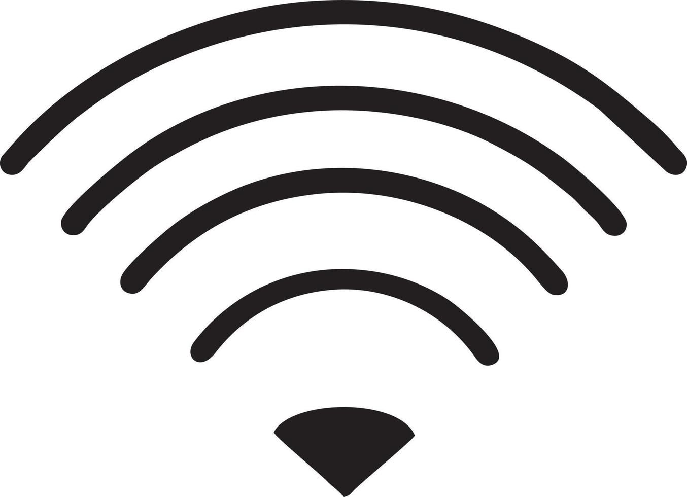 Signal communication information connection wireless icon symbol vector image, illustration of the network wifi in black image. EPS 10