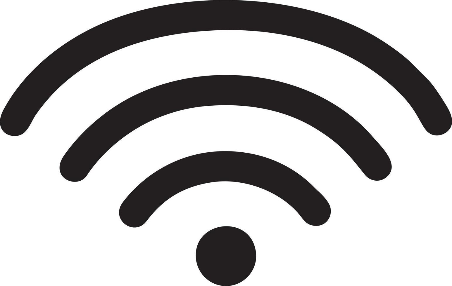 Signal communication information connection wireless icon symbol vector image, illustration of the network wifi in black image. EPS 10