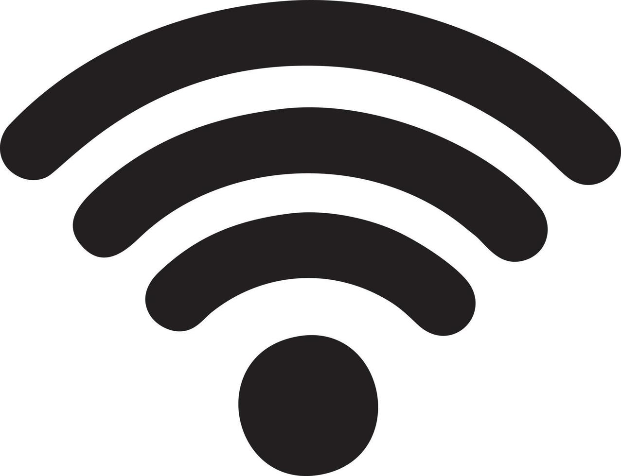 señal comunicación información conexión inalámbrico icono símbolo vector imagen, ilustración de el red Wifi en negro imagen. eps 10