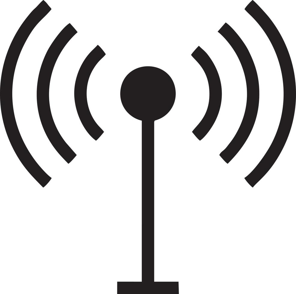Signal communication information connection wireless icon symbol vector image, illustration of the network wifi in black image. EPS 10