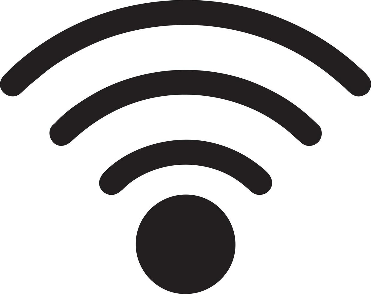 Signal communication information connection wireless icon symbol vector image, illustration of the network wifi in black image. EPS 10