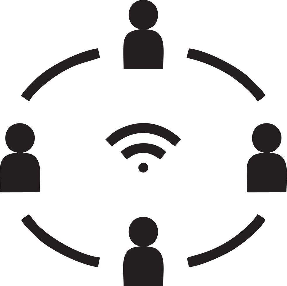 Signal communication information connection wireless icon symbol vector image, illustration of the network wifi in black image. EPS 10