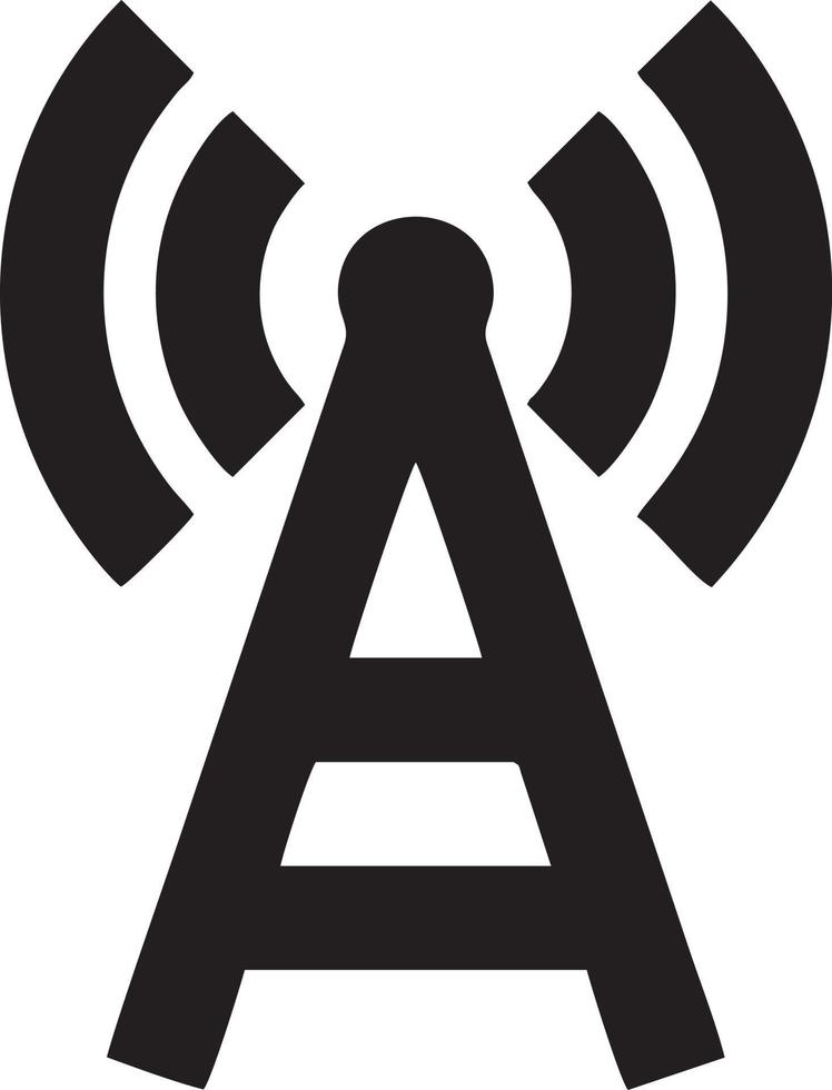 Signal communication information connection wireless icon symbol vector image, illustration of the network wifi in black image. EPS 10