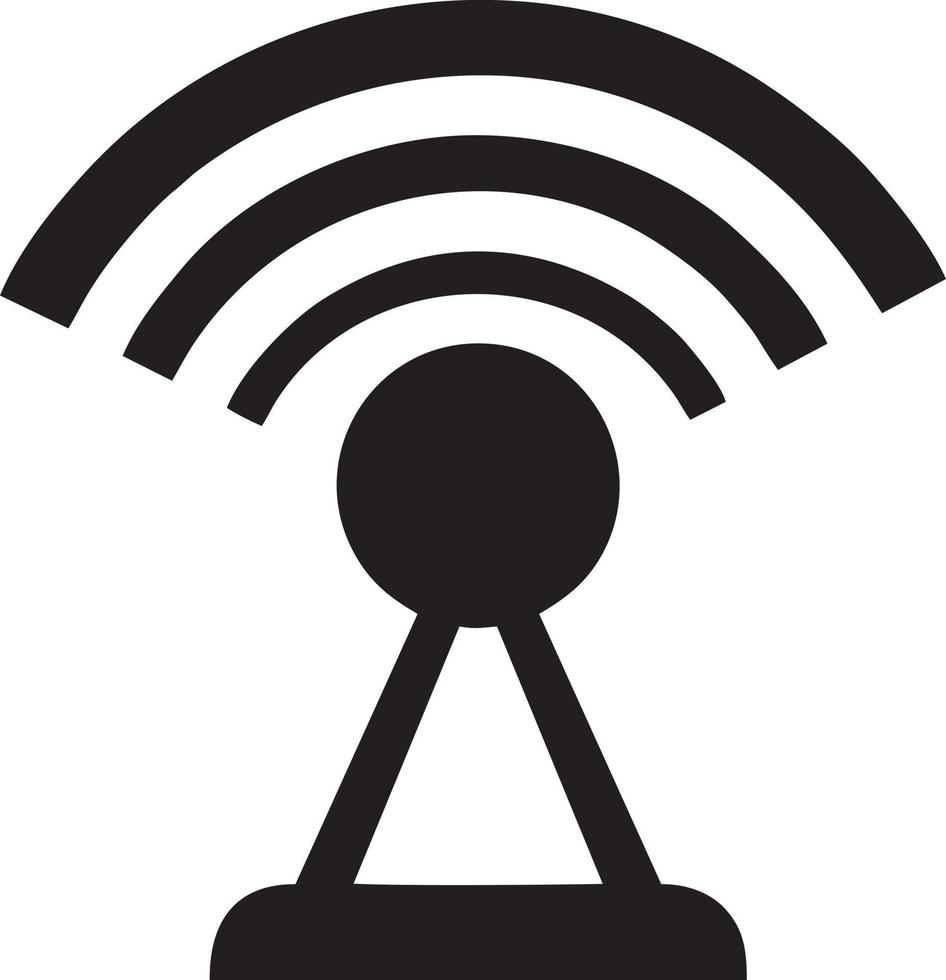 Signal communication information connection wireless icon symbol vector image, illustration of the network wifi in black image. EPS 10