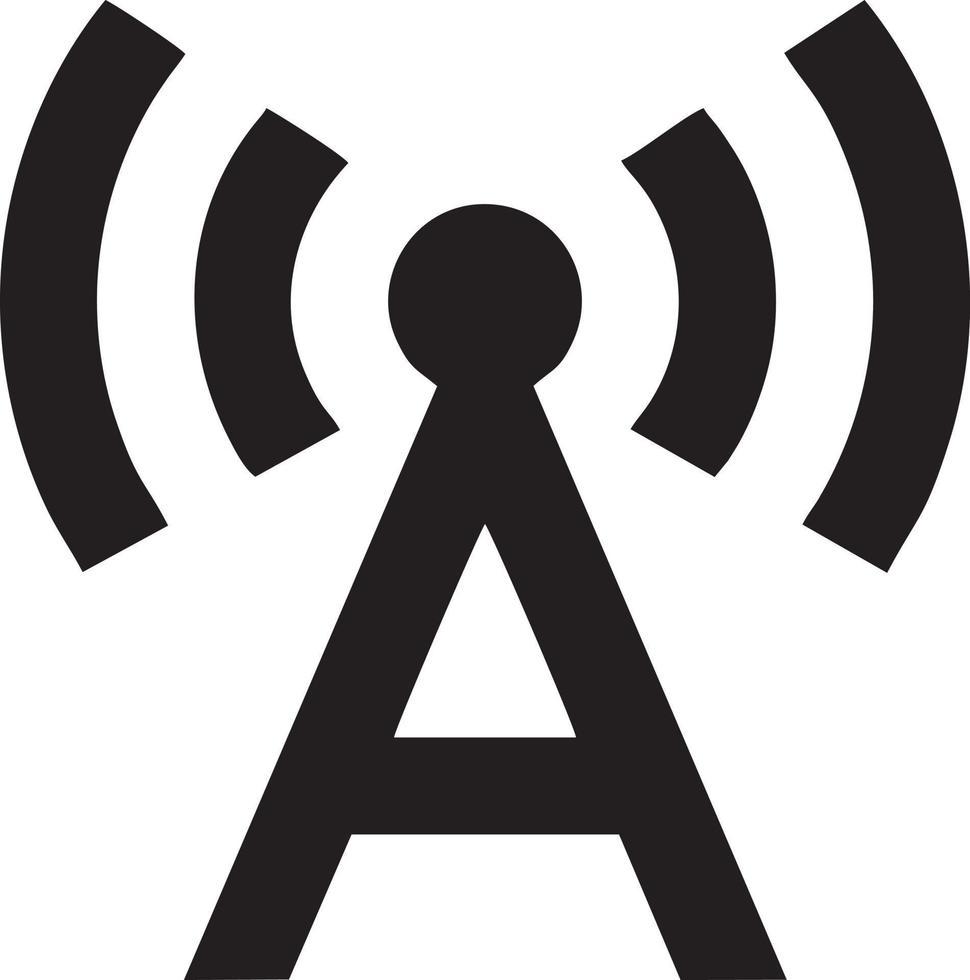 Signal communication information connection wireless icon symbol vector image, illustration of the network wifi in black image. EPS 10