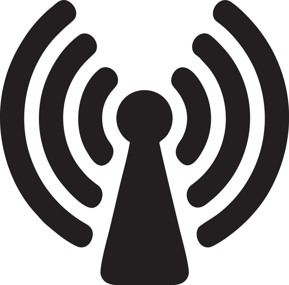 Signal communication information connection wireless icon symbol vector image, illustration of the network wifi in black image. EPS 10