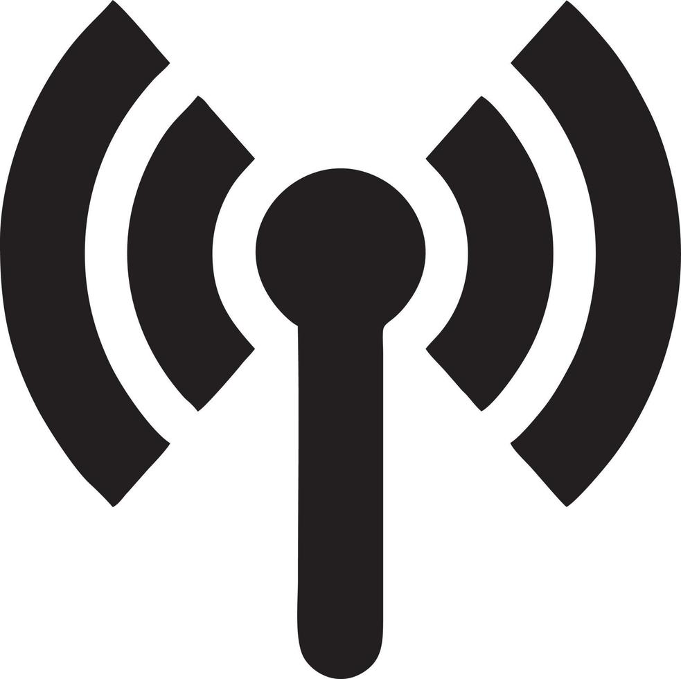 Signal communication information connection wireless icon symbol vector image, illustration of the network wifi in black image. EPS 10