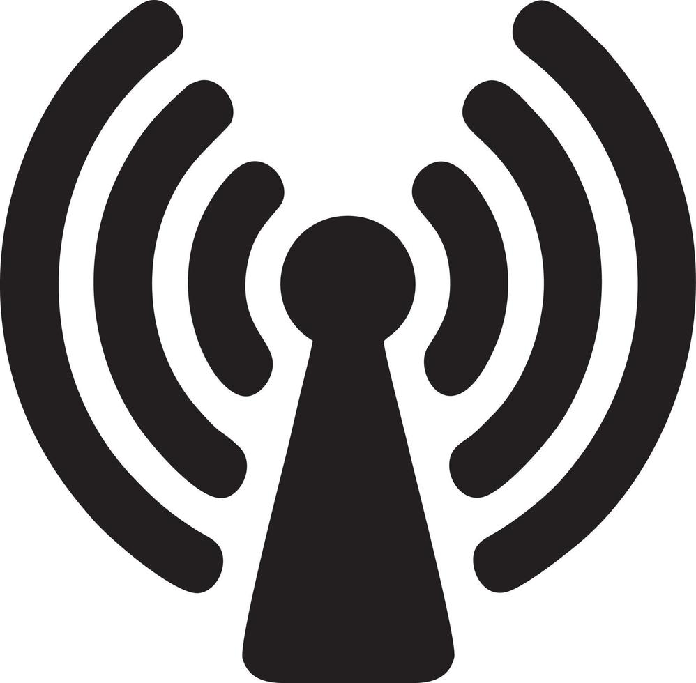 Signal communication information connection wireless icon symbol vector image, illustration of the network wifi in black image. EPS 10