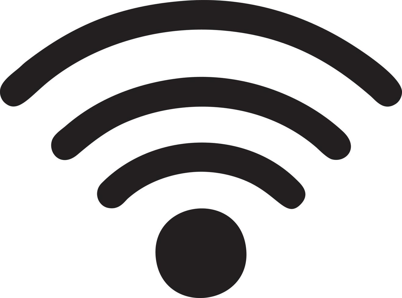 Signal communication information connection wireless icon symbol vector image, illustration of the network wifi in black image. EPS 10