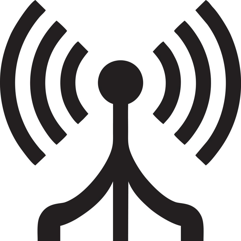 Signal communication information connection wireless icon symbol vector image, illustration of the network wifi in black image. EPS 10