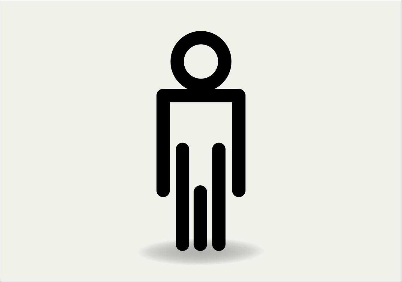 Man Icon Illustration. Flat simple grey symbol on white background with shadow vector