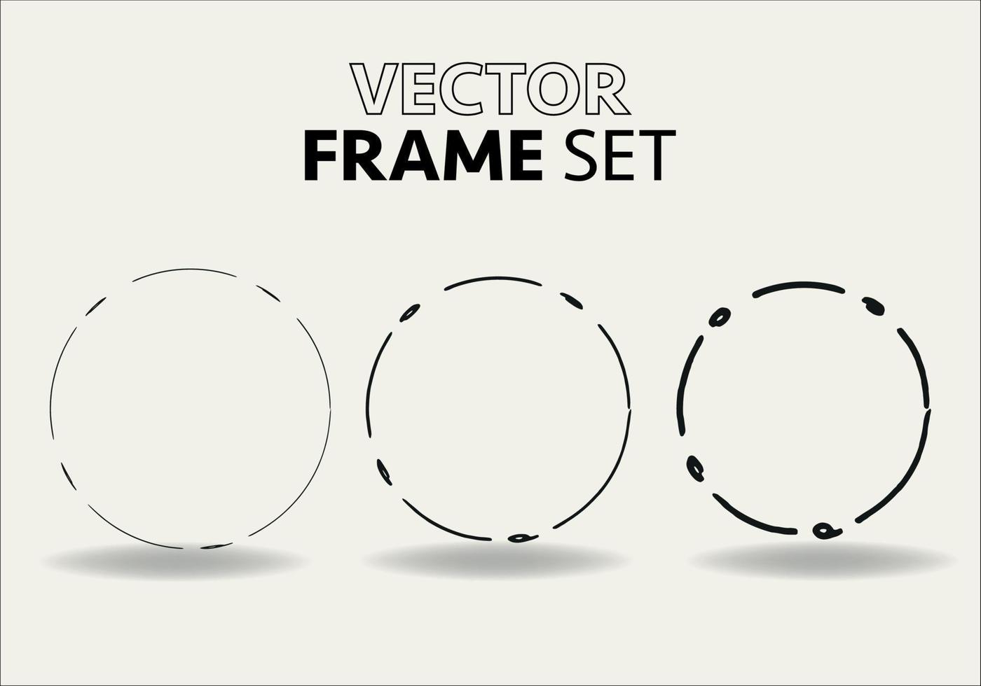 mano dibujado círculos bosquejo marco vector colocar. rondas Escribiendo línea círculos vector ilustraciones.