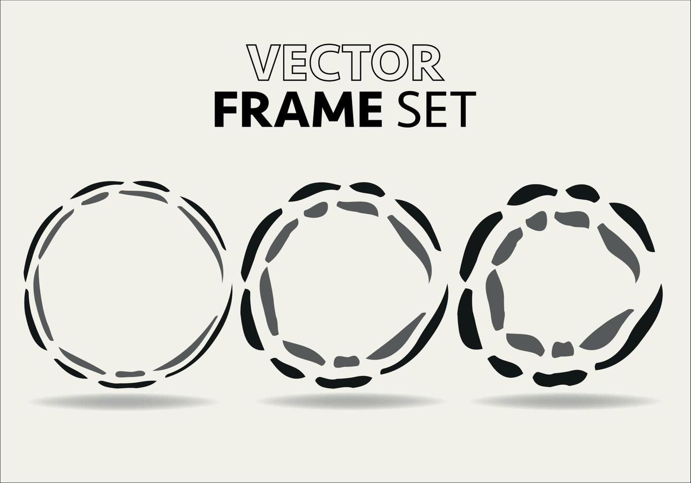 Hand drawn circles sketch frame vector set. Rounds scribble line circles. Vector illustrations.