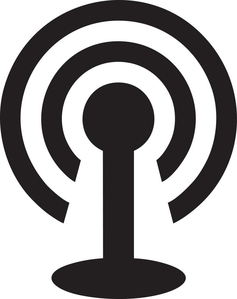 Signal communication information connection wireless icon symbol vector image, illustration of the network wifi in black image. EPS 10