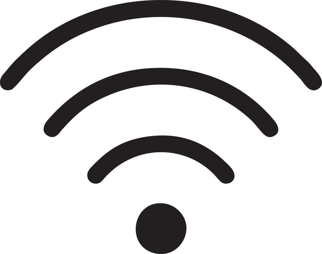 Signal communication information connection wireless icon symbol vector image, illustration of the network wifi in black image. EPS 10