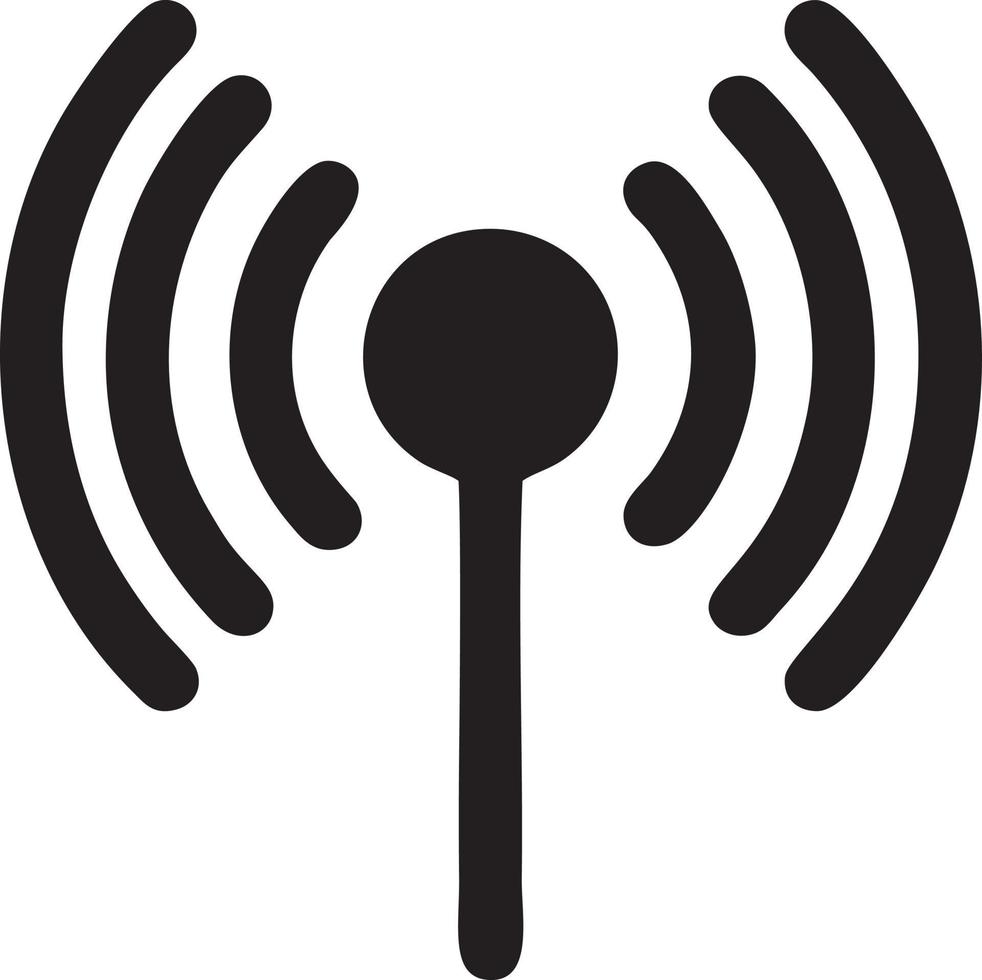 Signal communication information connection wireless icon symbol vector image, illustration of the network wifi in black image. EPS 10