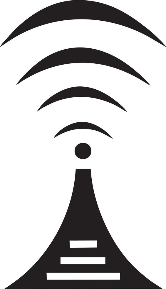 Signal communication information connection wireless icon symbol vector image, illustration of the network wifi in black image. EPS 10