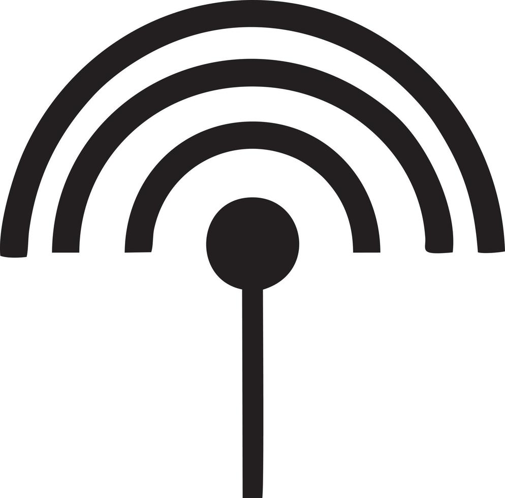 Signal communication information connection wireless icon symbol vector image, illustration of the network wifi in black image. EPS 10