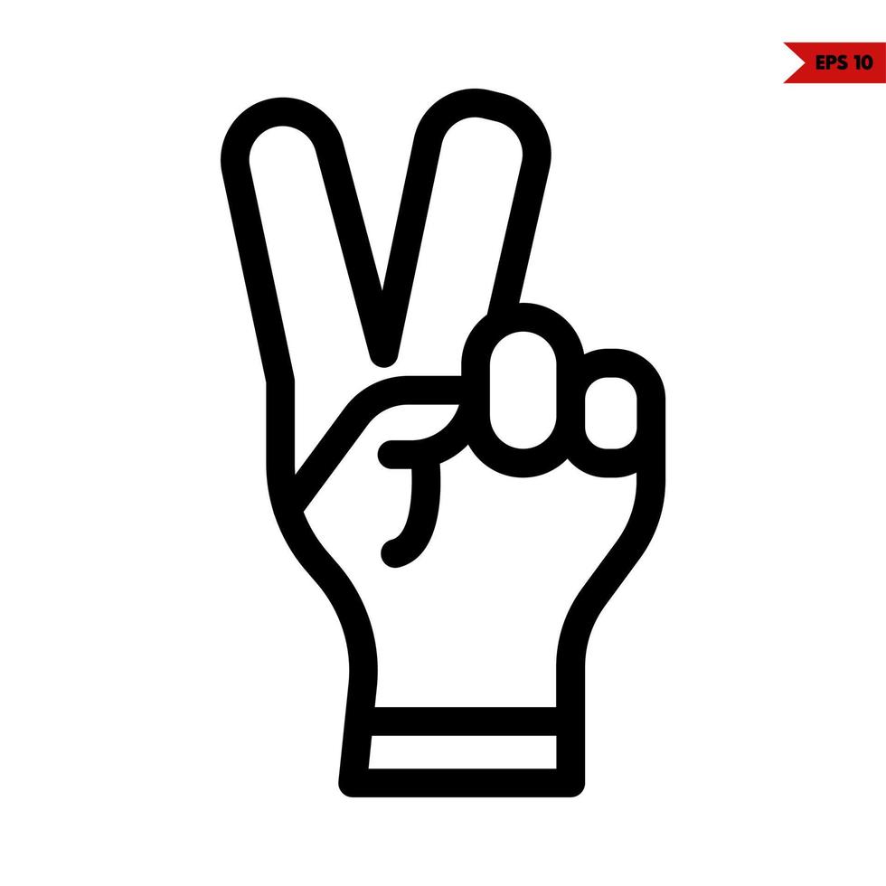 hand line icon vector