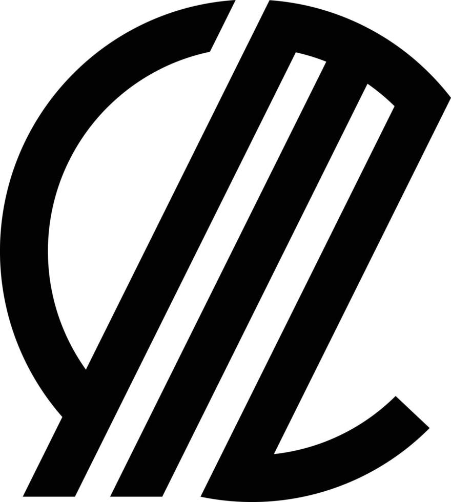 logotipo de letra cm vector