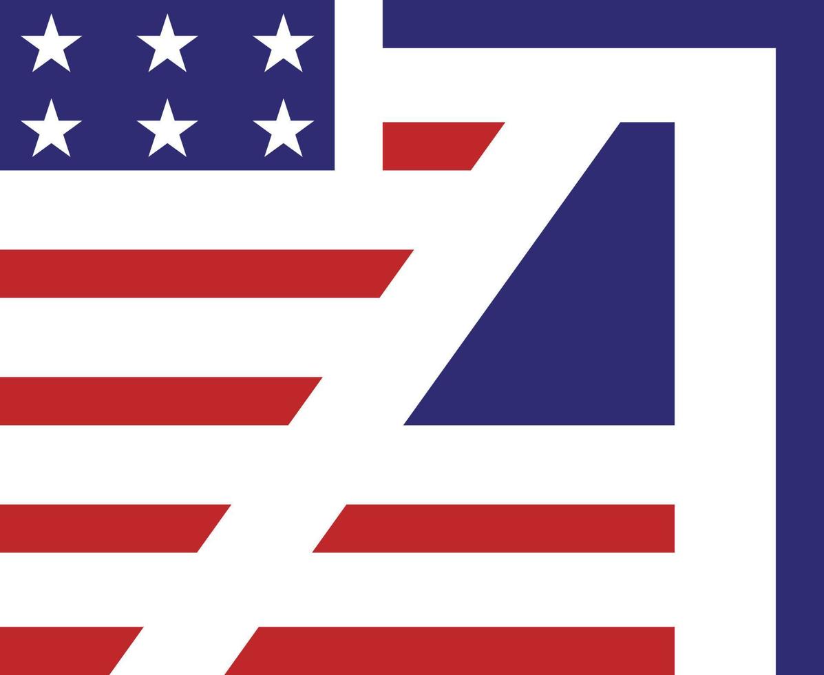 american flag icon vector