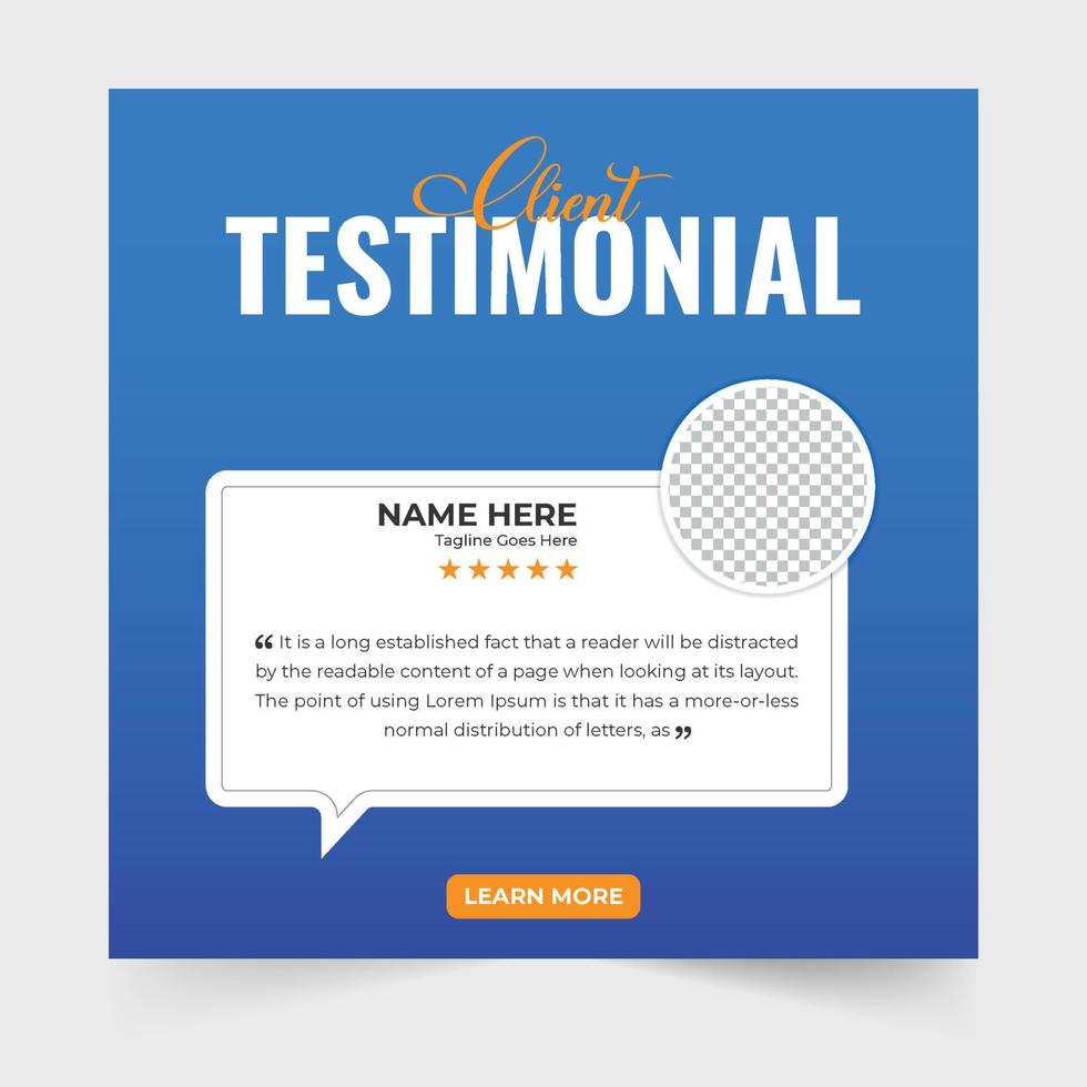 Customer service feedback and client testimonial template design with blue and green colors. Modern business promotion and client feedback layout vector. Customer quote layout with photo placeholders. vector