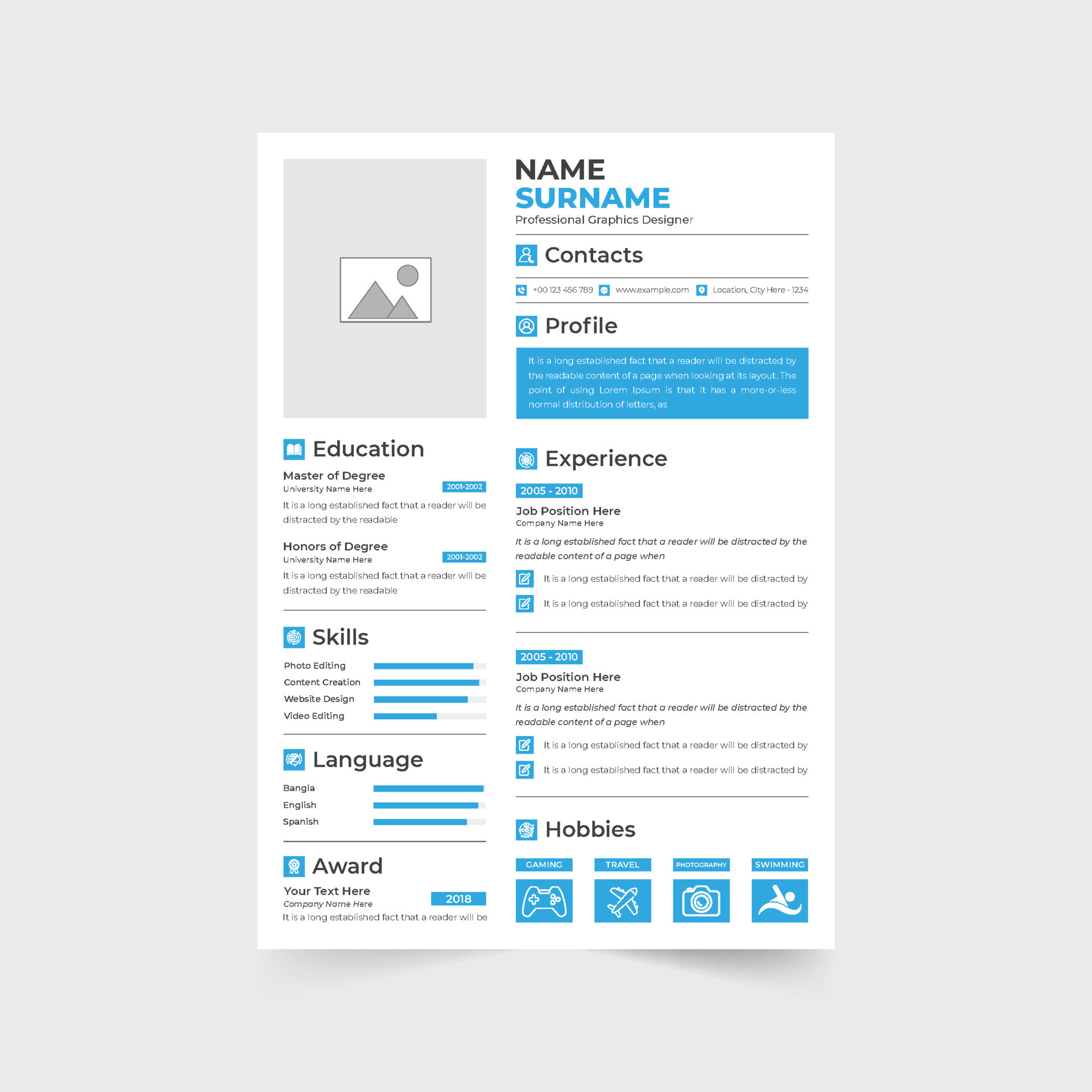 Professional job application and CV attachment template vector with
