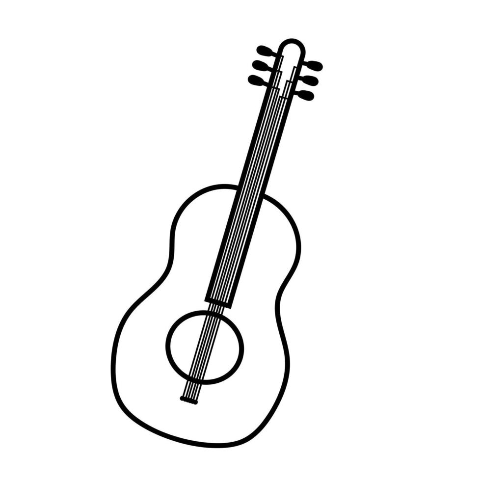 acústico guitarra icono garabatear mano dibujado bosquejo. vector ilustración