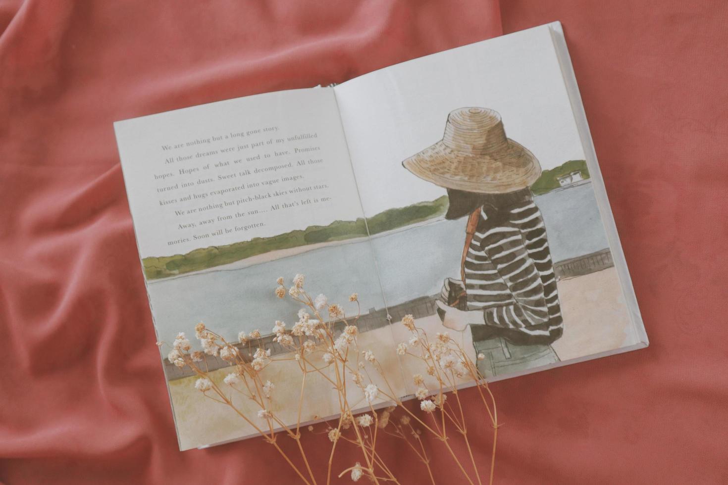 the next time you're reading a book, why not have a vase of flowers nearby photo