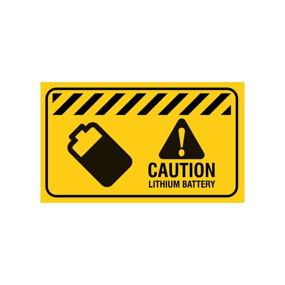 A lithium ion or lithium metal hydride battery shipment caution label. vector