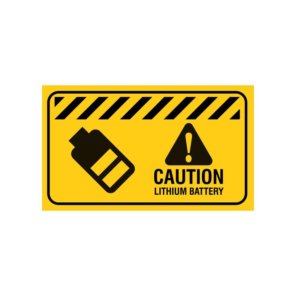 A lithium ion or lithium metal hydride battery shipment caution label. vector