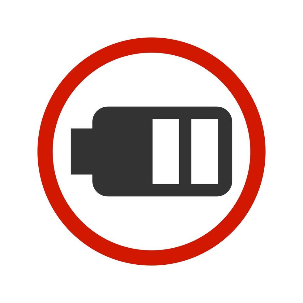 No battery icon or logo. Forbidden, using battery is not allowed.vector illustration vector