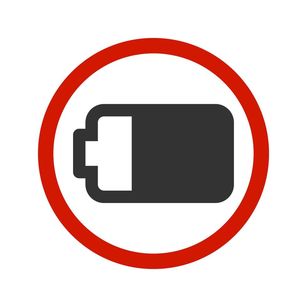 No battery icon or logo. Forbidden, using battery is not allowed.vector illustration vector