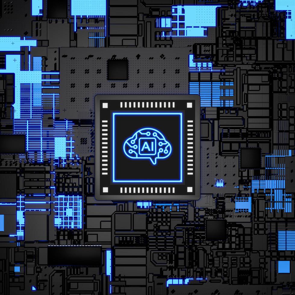 Isometric processor chip photo