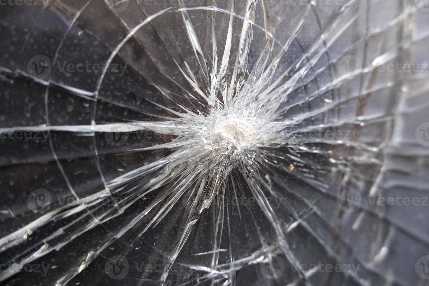 Cracked and broken glass photo