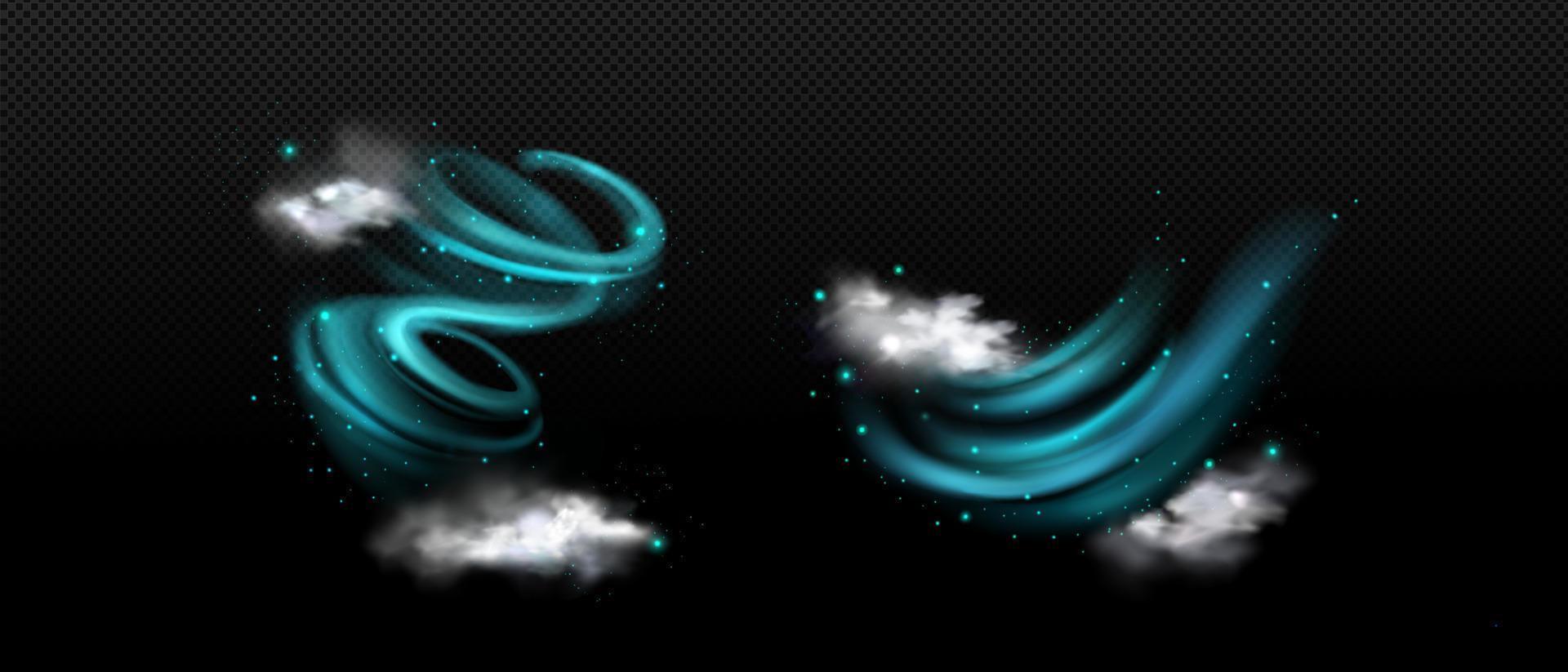 Realistic set of fresh air swirls vector