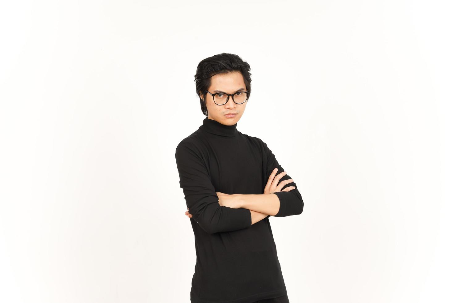 Sulking and Angry Face Expression Of Handsome Asian Man Isolated On White Background photo