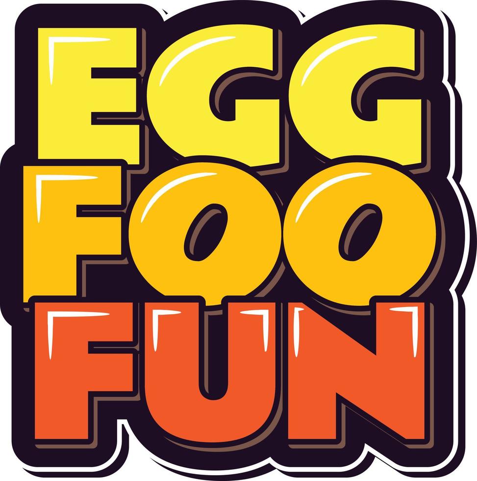 huevo foo divertido vector letras diseño