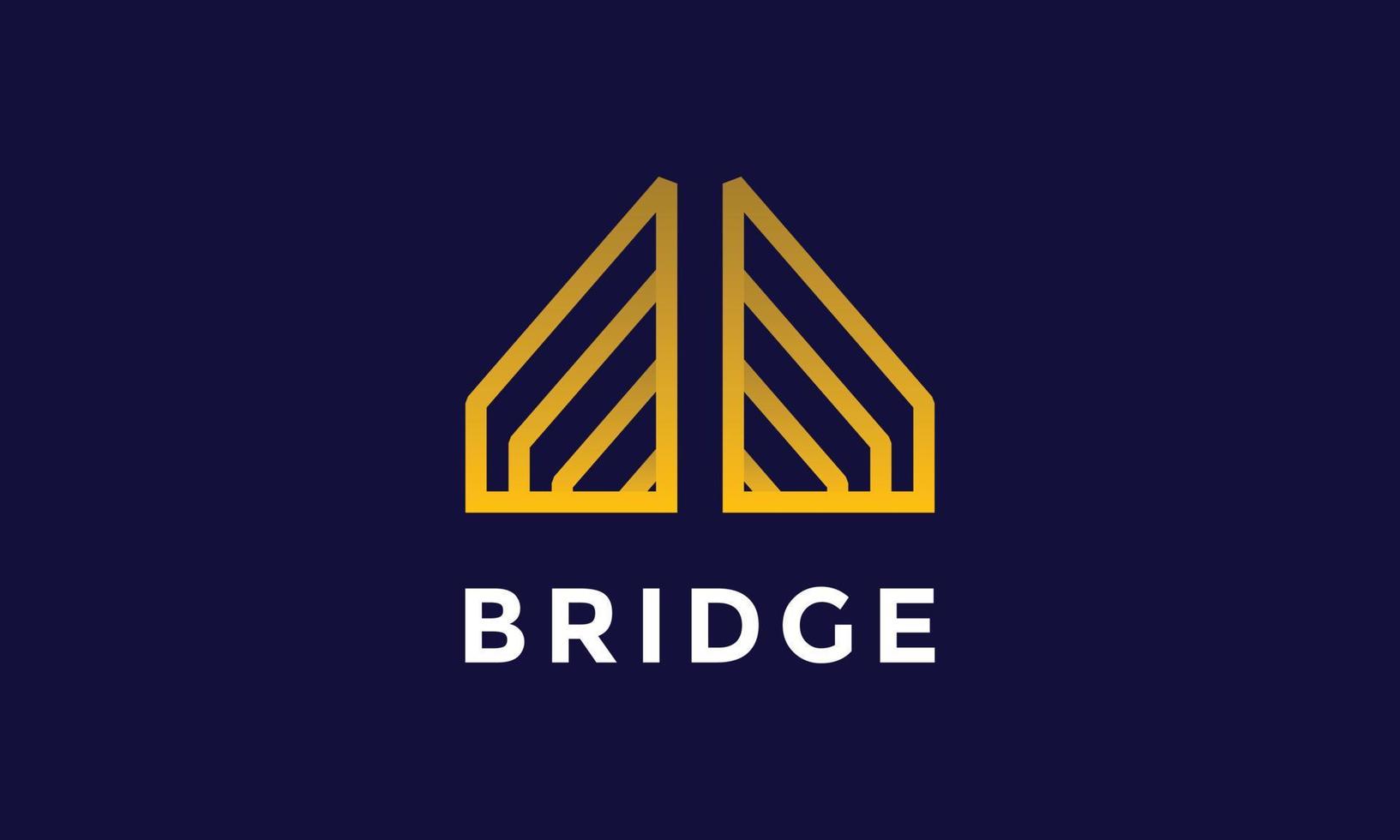Logo vector bridge minimalist concept symbol connection cooperate communication construction building