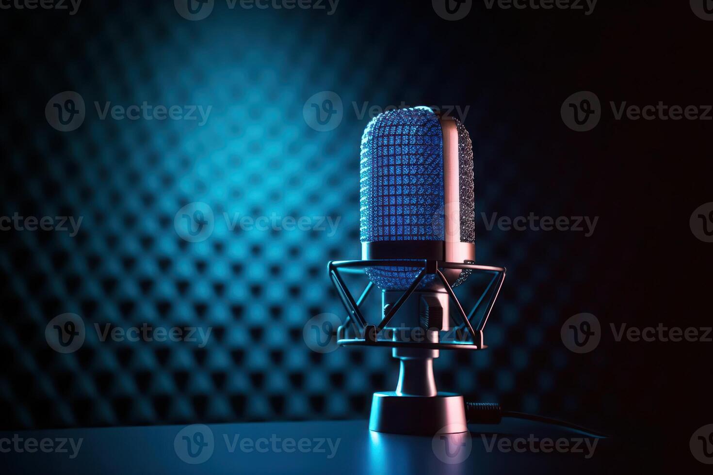 Studio Podcast Microphone in Studio Room Background photo